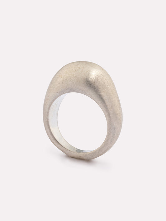 Hasu Matte Silver Ring