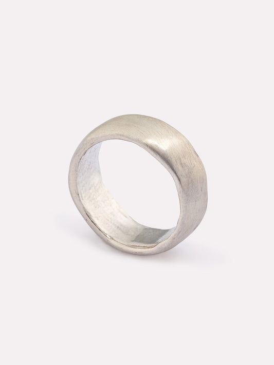 Kiku Matte Silver Ring